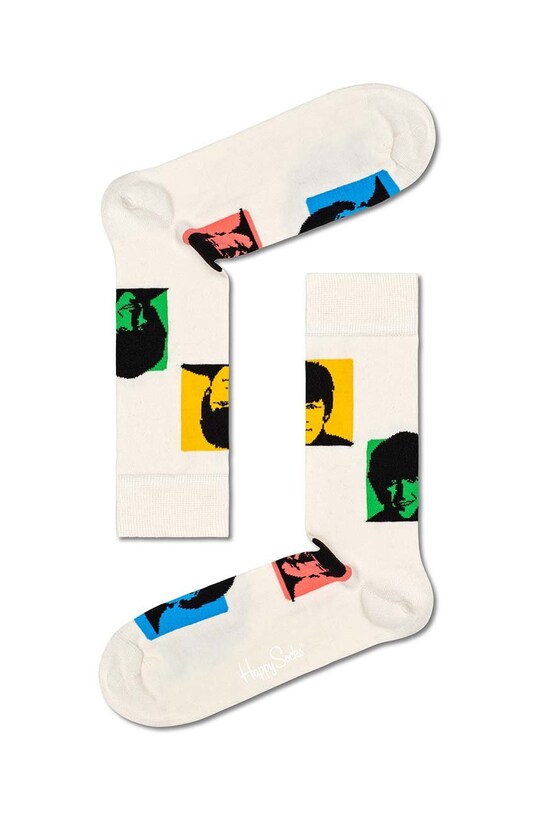 Ponožky Happy Socks The Beatles dlouhé ponožky bílá BEA01.1300.M