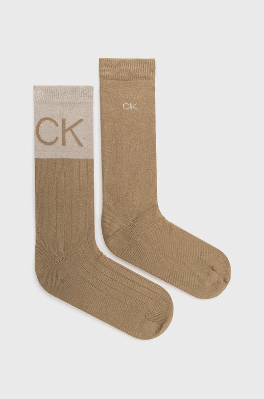 Calvin Klein skarpetki (2-pack) skarpetki długie beżowy 701219839