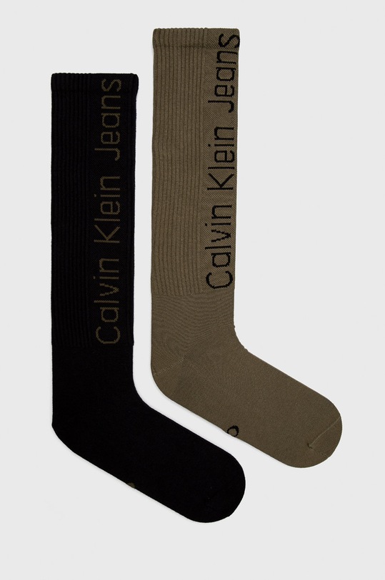 Calvin Klein skarpetki (2-pack) skarpetki długie zielony 701219860