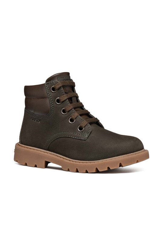 Geox ghete de iarna pentru copii din piele cu snur maro J16FAB.032BC.28.35
