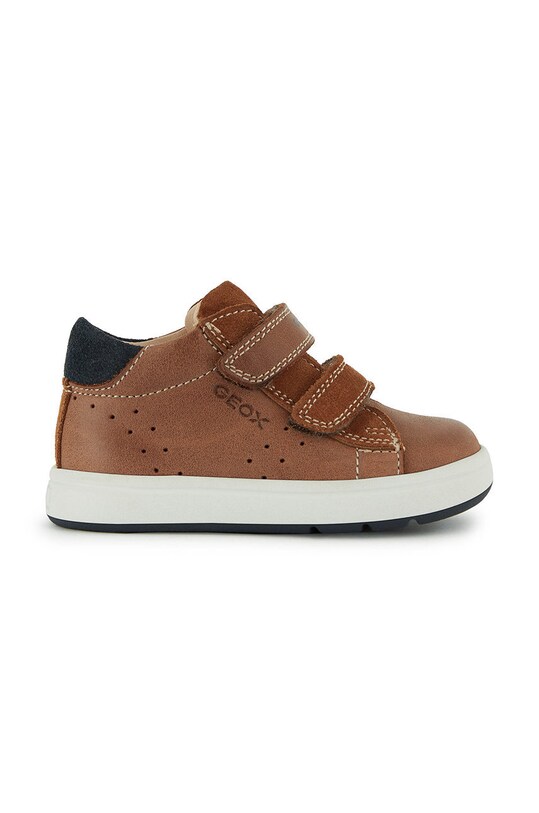 Dětské kožené polobotky Geox hnědá B044DD.0CL22