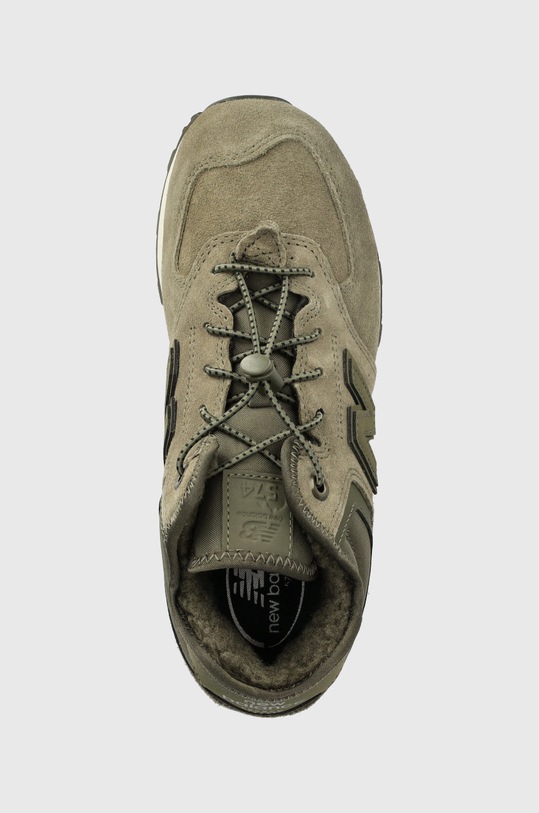 New Balance buty zimowe zamszowe dziecięce GV574HG1 zielony GV574HG1