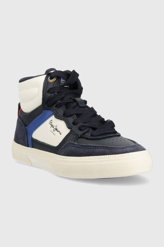 Pepe Jeans sneakersy skórzane dziecięce PBS30528 granatowy AW22