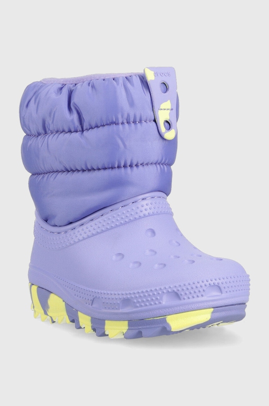 Crocs śniegowce dziecięce 207683.CROCS.CLASSIC.NEO.PUFF.BOOT.T fioletowy AW22