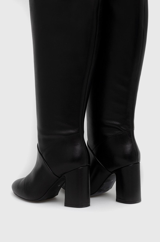 Obuwie Sisley kozaki skórzane 8G9LWD00V.700 czarny
