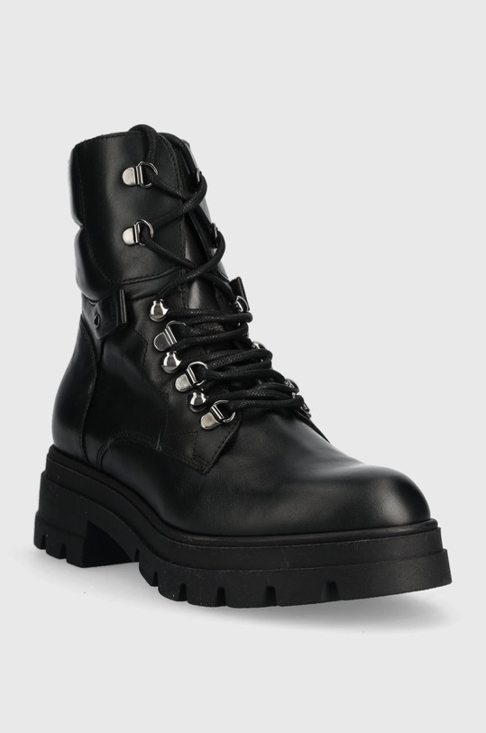 Sisley stivali da motociclista in pelle 8G9LWD00Y.700 nero AW22