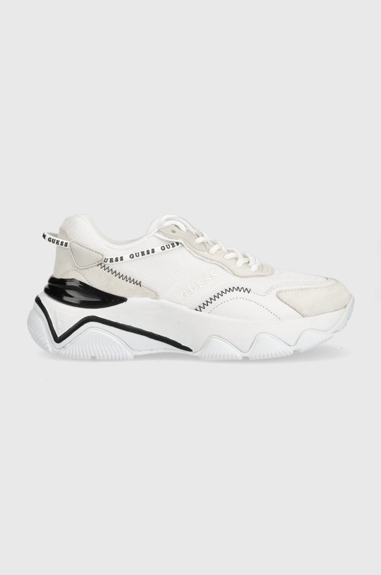 Guess sneakers MICOLA piele întoarsă alb FL7MIC.LEA12.WHITE
