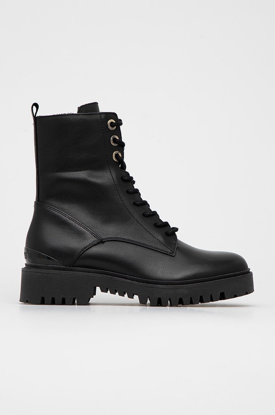 Guess workery skórzane Olone nieocieplane czarny FL7OLO.LEA10.BLACK