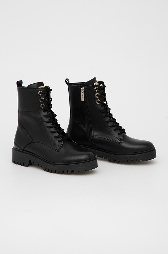 Guess workery skórzane Olone FL7OLO.LEA10.BLACK czarny AW22