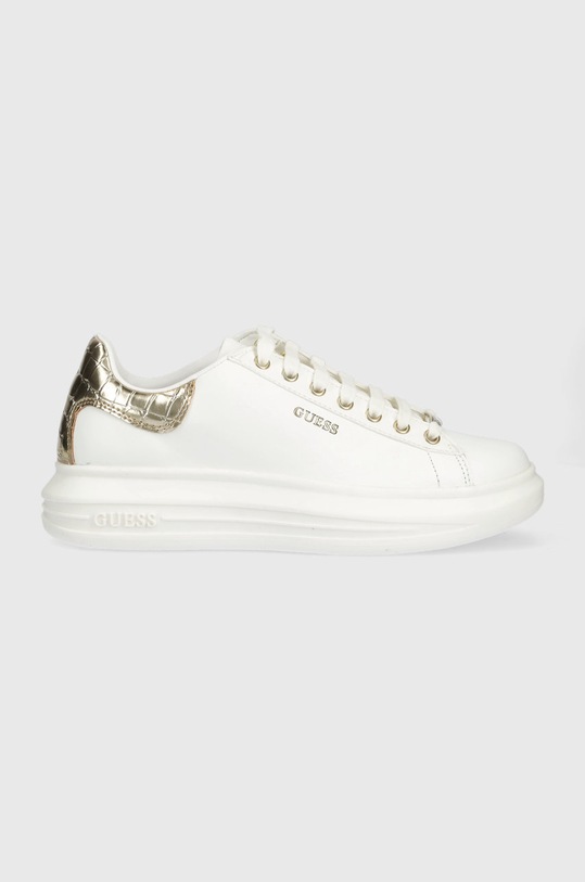 Guess sneakersy skórzane VIBO imitacja skóry licowej biały FL7RNO.ELE12.WHIGO
