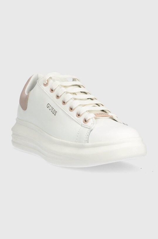 Guess sneakersy skórzane VIBO FL7RNO.ELE12.WHIPI biały AW22