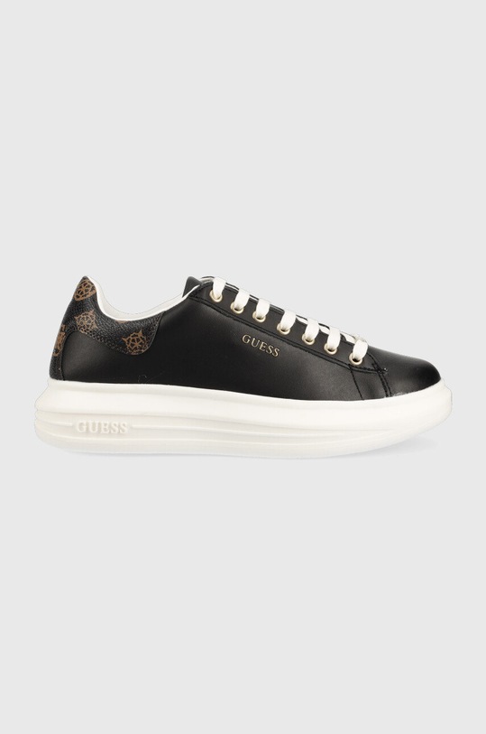 Guess sneakersy skórzane VIBO imitacja skóry licowej czarny FL7RNO.FAL12.BLKBR