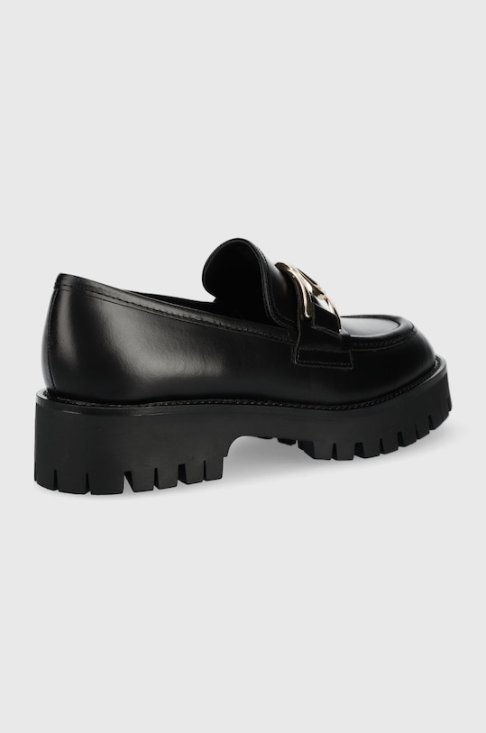 Guess mokasyny skórzane ILARY FL7ILR.LEA14.BLACK czarny AW23