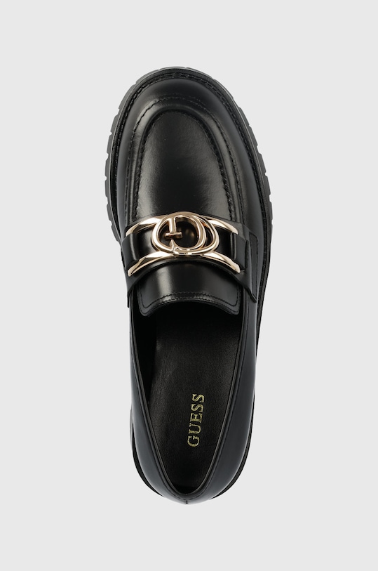 Guess mokasyny skórzane ILARY czarny FL7ILR.LEA14.BLACK