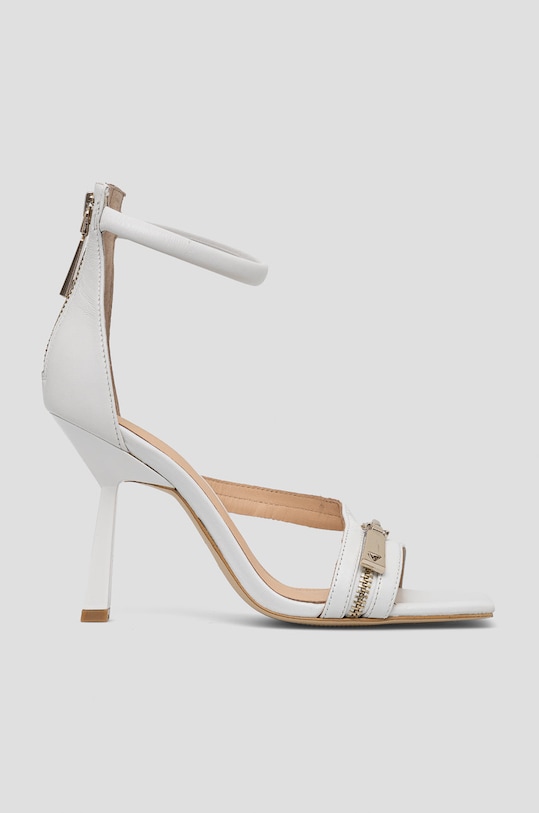 Кожени сандали Guess Jeomie гладка кожа бял FL7JEO.LEA03.WHITE