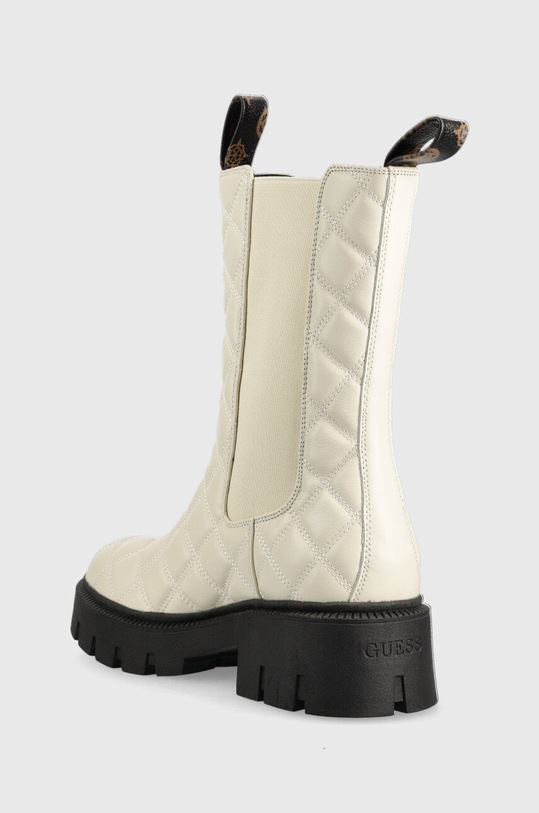 Obuwie Guess sztyblety skórzane Serlen FL7SRL.LEA10.WHITE beżowy