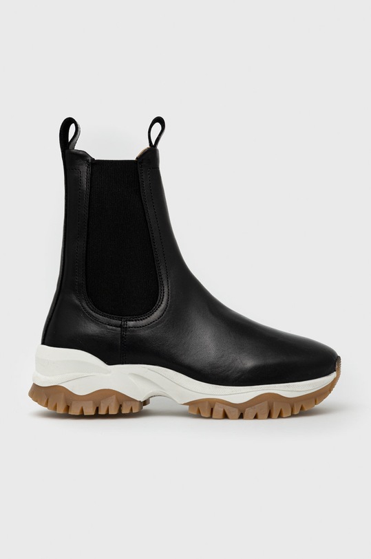 Tiger Of Sweden sztyblety skórzane Saltisia tekstylny czarny S71133004.050