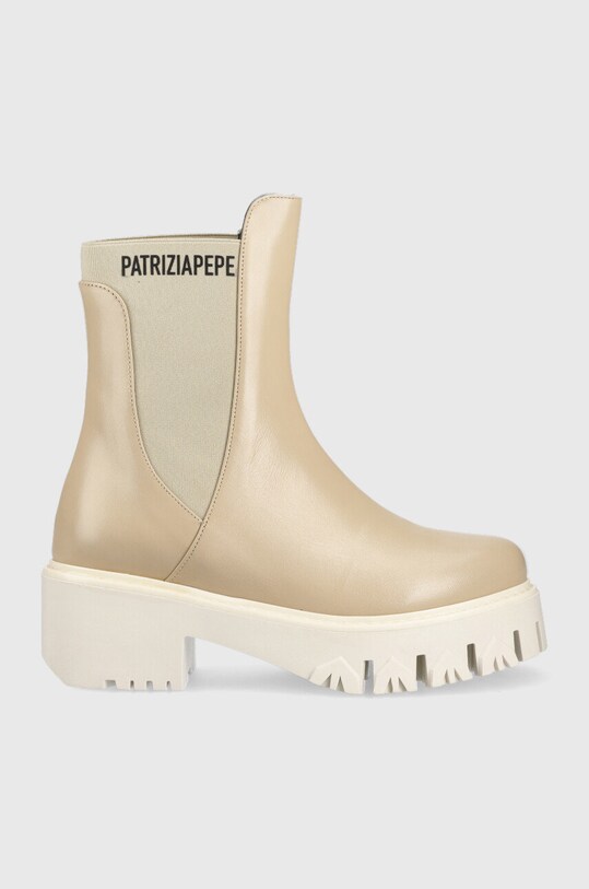 Кожаные полусапоги Patrizia Pepe без утепления бежевый CY9814.L011.B732