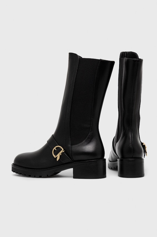 Obuwie Patrizia Pepe sztyblety skórzane 8Y0284.L011.K103 czarny