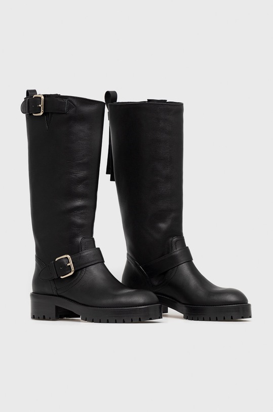 Red Valentino kozaki skórzane 1Q2S0D95TZR.0NO czarny AW22