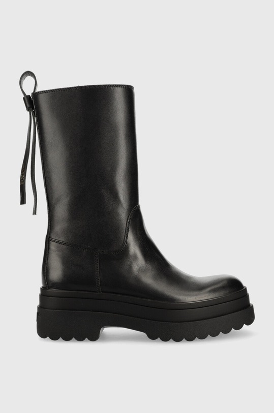 Red Valentino botki skórzane nieocieplane czarny 1Q0S0G11DMH.0NO