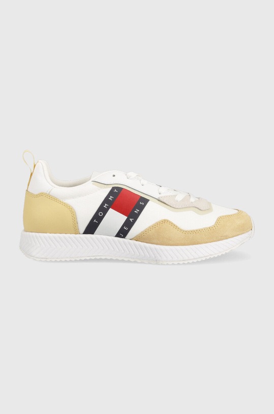 Tommy Jeans sneakers Track Cleat piele întoarsă alb EN0EN01850.ZFE