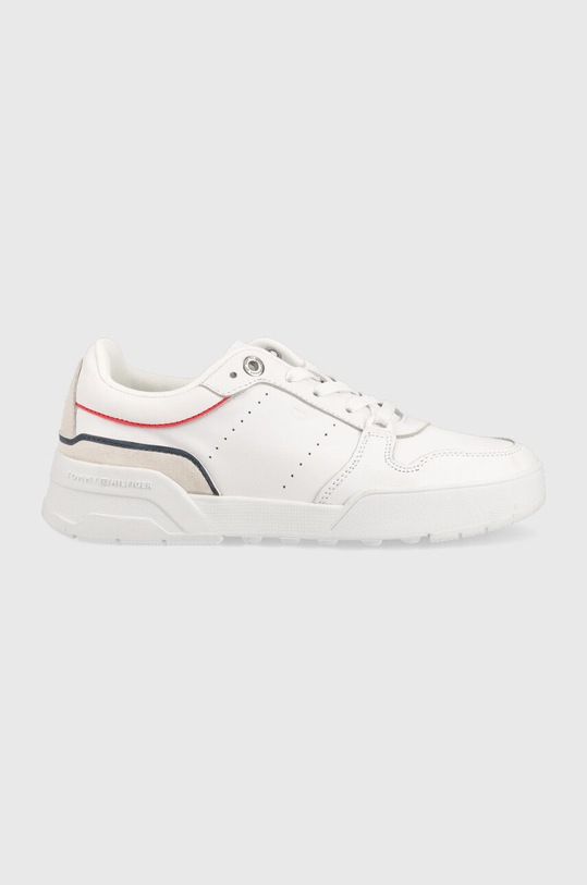 Tommy Hilfiger sneakersy skórzane Low Cut Basket Planet friendly biały FW0FW06524.YBR