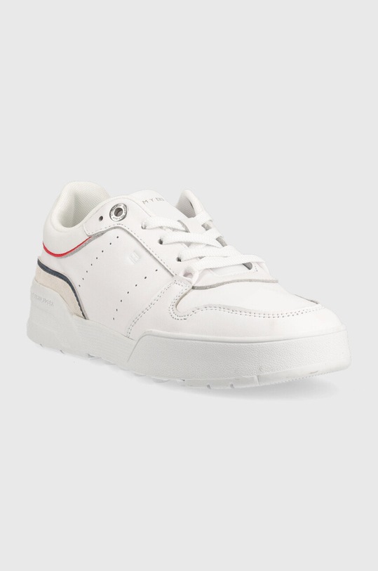 Tommy Hilfiger sneakersy skórzane Low Cut Basket FW0FW06524.YBR biały AW22