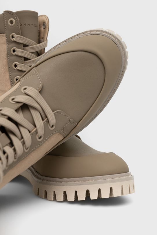 Μποτάκια Tommy Hilfiger Th Casual Lace Up Boot μπεζ FW0FW06549.AEG