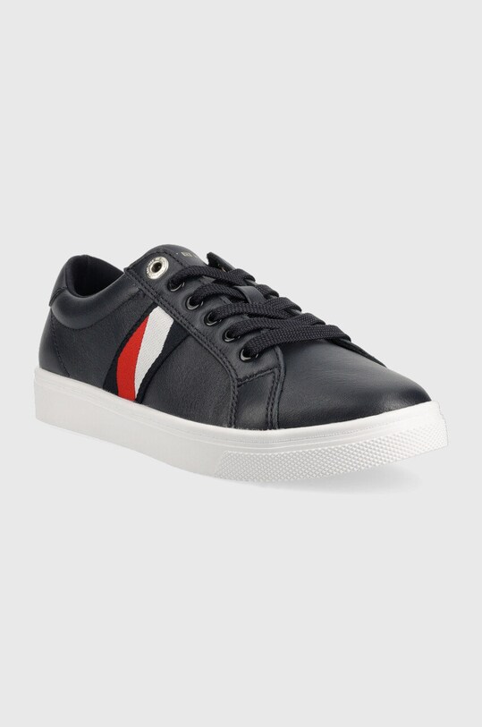 Kožené tenisky Tommy Hilfiger Corporate Tommy Cupsole FW0FW06605.DW5 tmavomodrá AW22