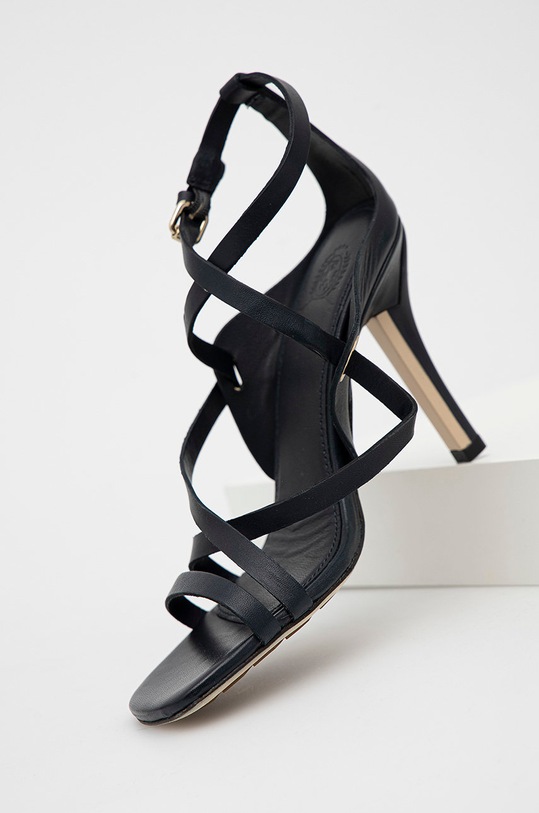 Obuwie Tommy Hilfiger sandały skórzane Elevated TH High Heel FW0FW06653.DW5 granatowy
