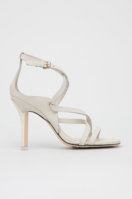 Tommy Hilfiger sandale de piele Elevated Th High Heel subțire alb FW0FW06653.YBL