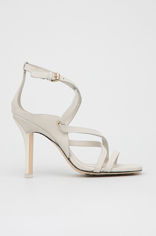 Kožne sandale Tommy Hilfiger Elevated Th High Heel štikla bijela FW0FW06653.YBL