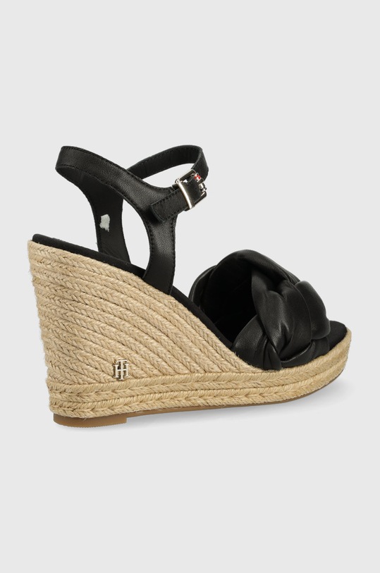 Kožené sandály Tommy Hilfiger Th Waves High Wedge FW0FW06671.BDS černá AW22