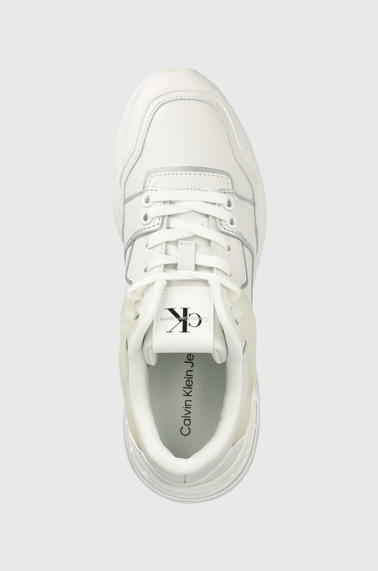 Kožené sneakers boty Calvin Klein Jeans Sporty Runner Comfair Laceup bílá YW0YW00696.YAF