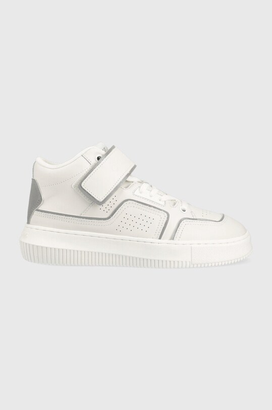 Шкіряні кросівки Calvin Klein Jeans Chunky Cupsole Laceup Mid Planet friendly білий YW0YW00811.0LC