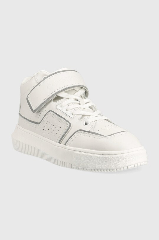Шкіряні кросівки Calvin Klein Jeans Chunky Cupsole Laceup Mid YW0YW00811.0LC білий AW22