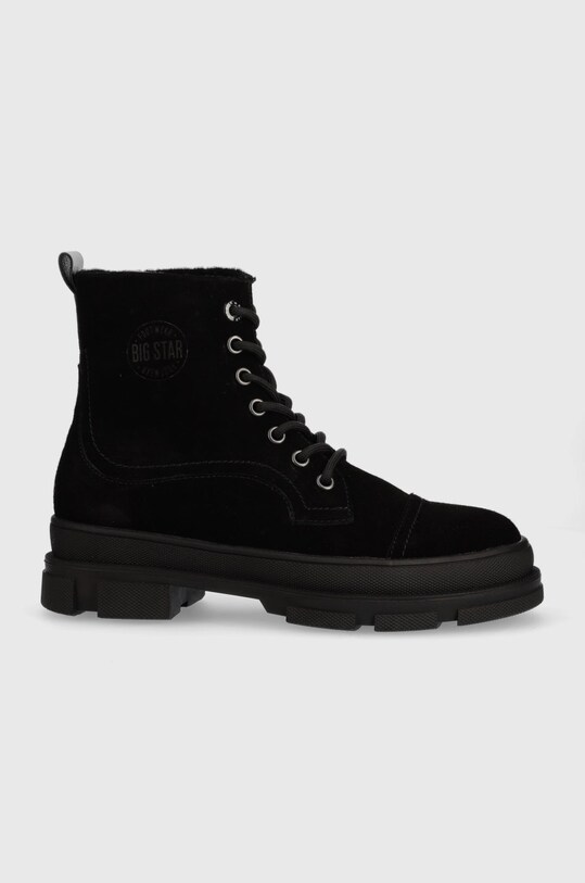 Semišové workery Big Star klinový čierna KK274525.BLACK