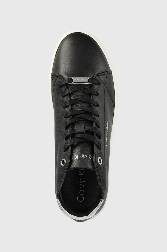 Usnjene superge Calvin Klein Cupsole Unlined High Top črna HW0HW01052.BAX