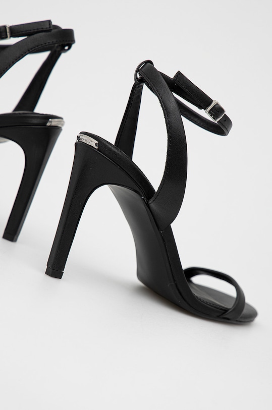 Încălțăminte Calvin Klein sandale de piele Essentia HW0HW01128.BAX negru