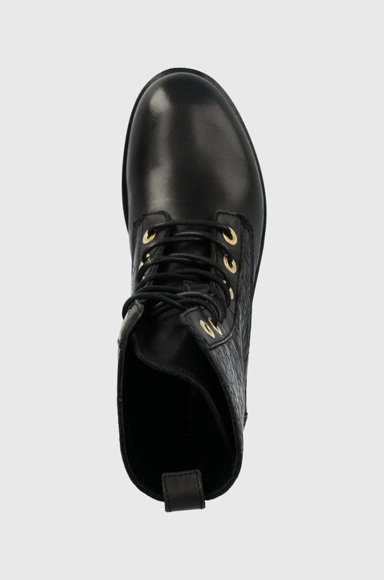 Kožne čizme Tommy Hilfiger Th Monogram Biker Boot crna FW0FW06817.BDS