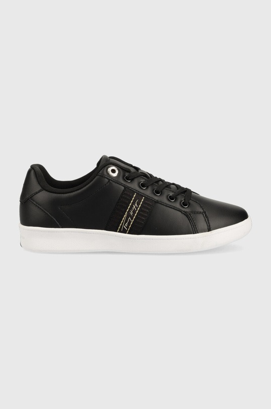 Kožne tenisice Tommy Hilfiger Planet friendly crna FW0FW06803.BDS