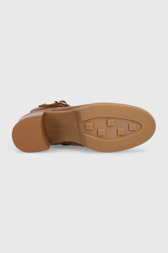 Kožené kotníkové boty Tommy Hilfiger Th Belt Heeled Boot FW0FW06766.GTU hnědá