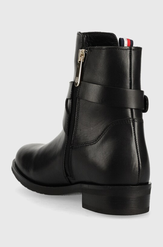Obuv Kožené členkové topánky Tommy Hilfiger Th Belt Flat Boot FW0FW06753.BDS čierna