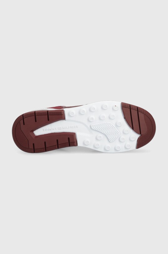 Tommy Hilfiger sneakersy skórzane High Cut Basket Sneaker FW0FW06748.VLP bordowy