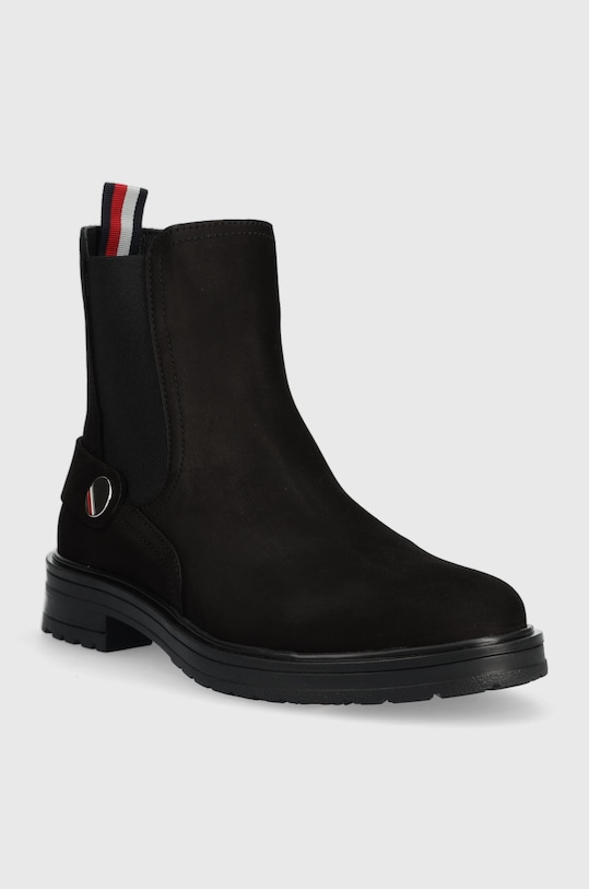 Tommy Hilfiger magasszárú cipő velúrból FW0FW06742.BDS fekete AW22
