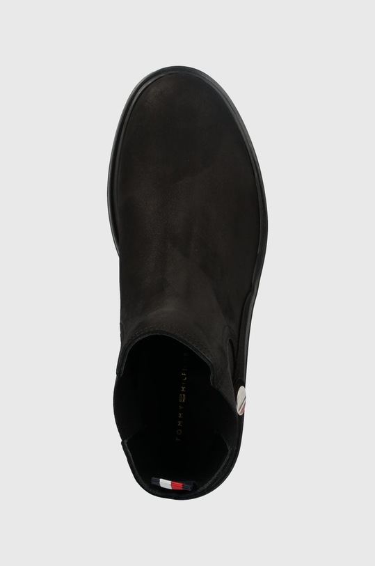 Tommy Hilfiger magasszárú cipő velúrból fekete FW0FW06742.BDS