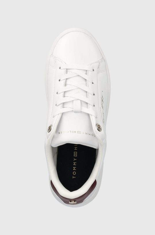 Kožené sneakers boty Tommy Hilfiger Signature Court Sneaker bílá FW0FW06738.YBR