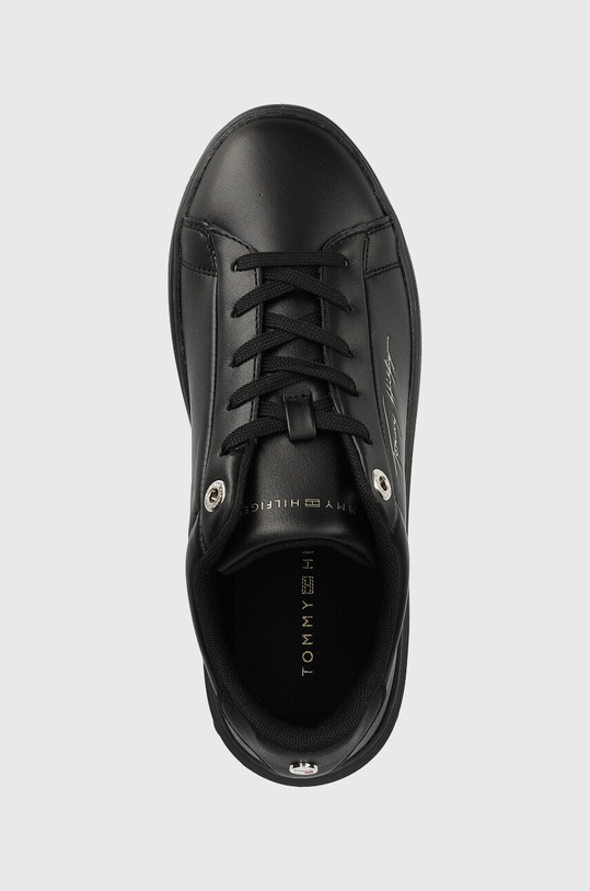 Δερμάτινα αθλητικά παπούτσια Tommy Hilfiger Signature Court Sneaker μαύρο FW0FW06738.BDS