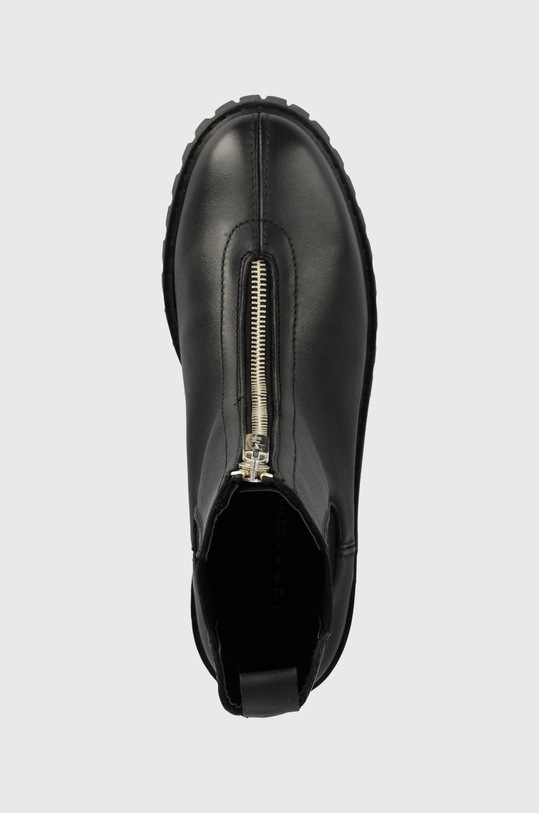 Tommy Hilfiger bőr bokacsizma Zip Boot fekete FW0FW06727.BDS